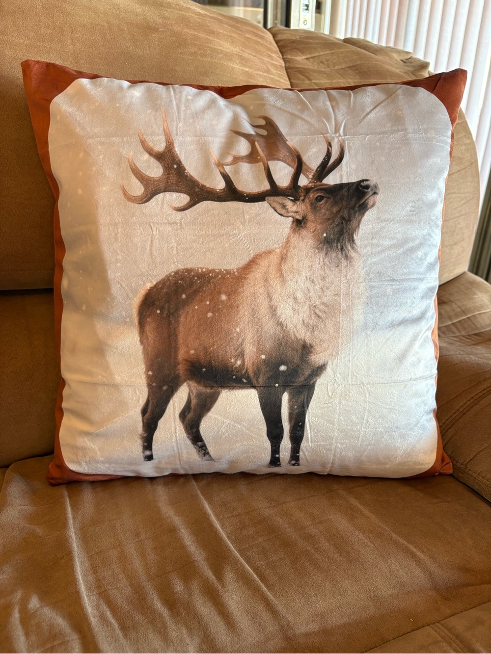 Snow Deer NWT Accent Pillow Cover with zipper. Set of 2 Covers, washable. - Picture 3 of 9